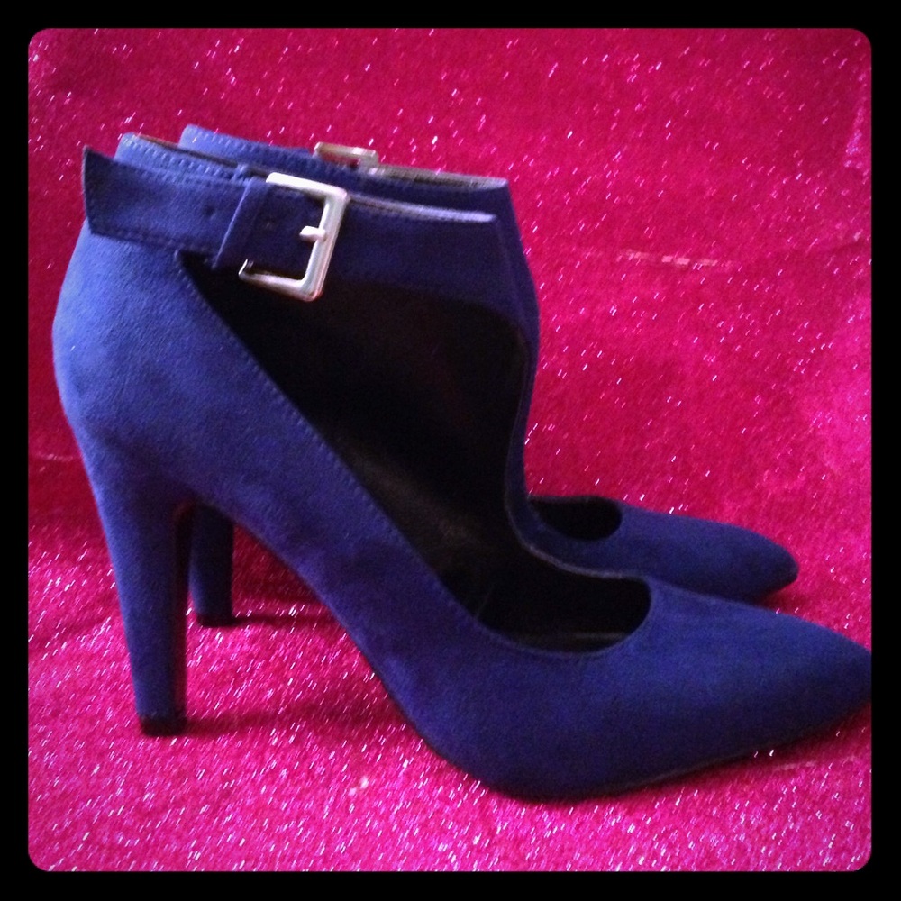 Nine West Navy Ankle Strap Heels